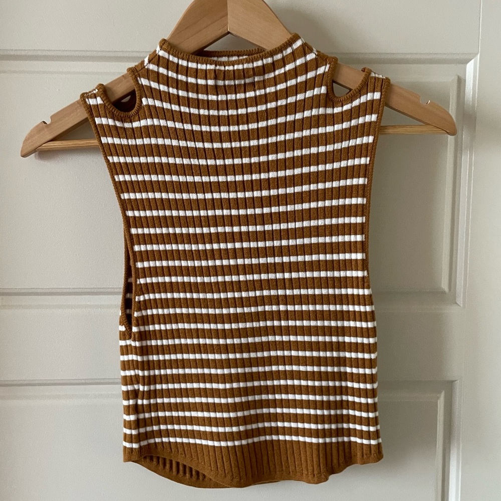 NWOT UO Parker Keyhole Sleeveless Sweater in Brown Multi Size Small - Picture 4 of 7